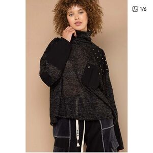 POL Black and Gold Women's Sweater